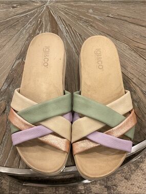 iglie&Co Pastel Multi-Strap Slide Sandals - Cream, Sage, Lilac, Rose Gold
